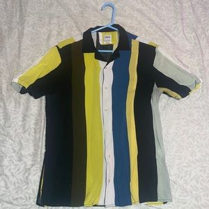 Mens Striped Button-down